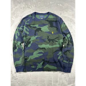 Polo Ralph Lauren Men Sleepwear Shirt Camo Thermal Wattle Knit Long Sleeve (M)